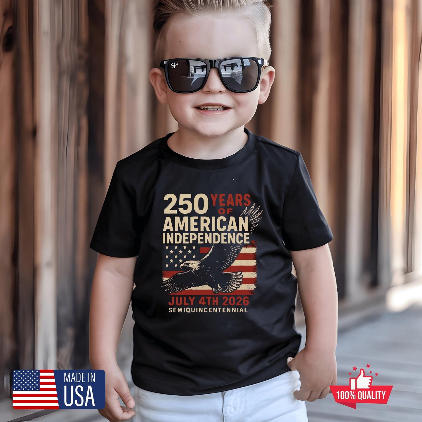 American History 250 Years Youth Sweatshirt, Patriotic Independence Day Kids Crewneck, 4th of July 250th Youth Sweater