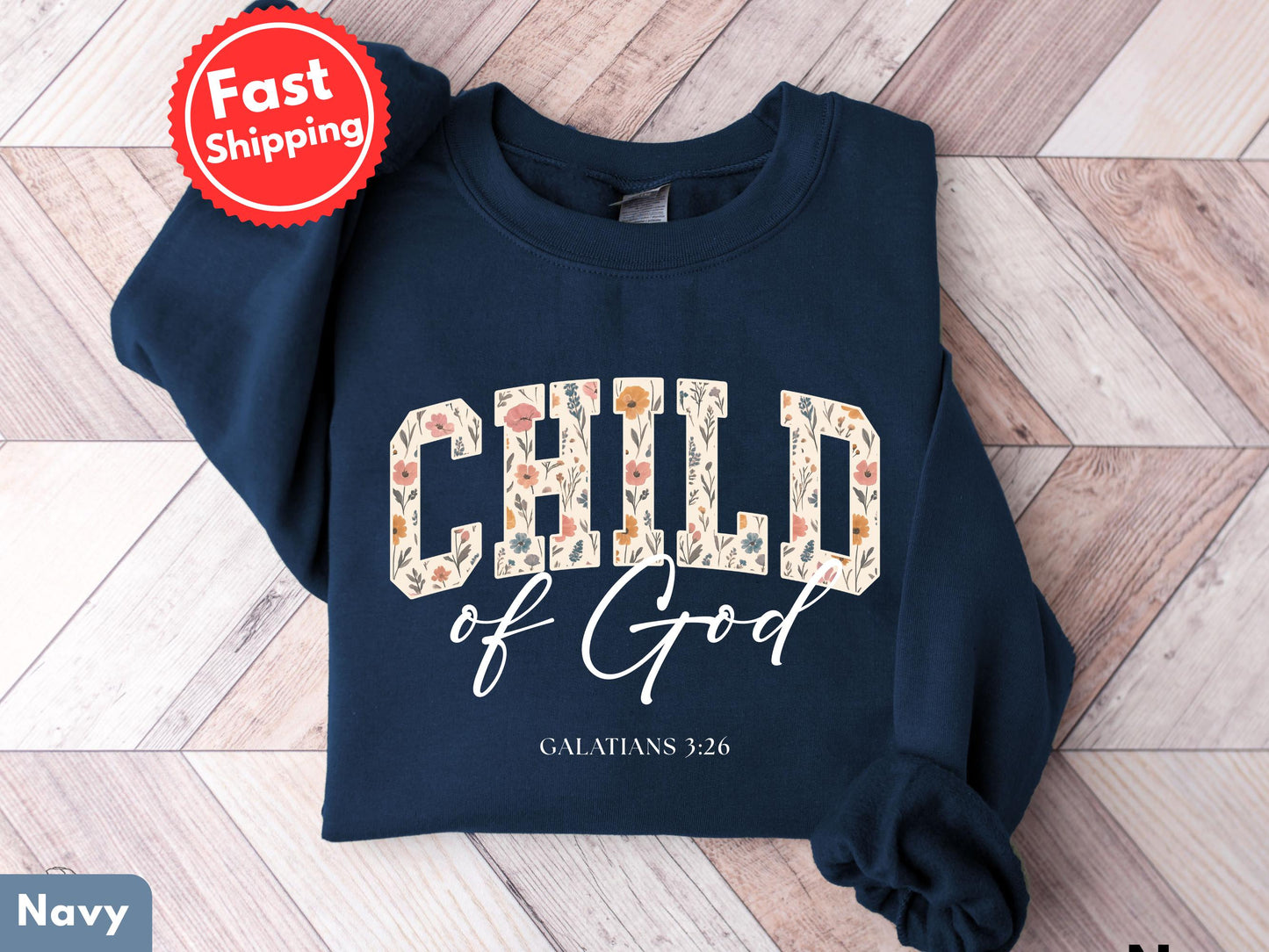Child of God Sweatshirt: Cute Christian Sweatshirt, Child of God Crewneck, Floral Christian Sweatshirt, youth Sweatshirt