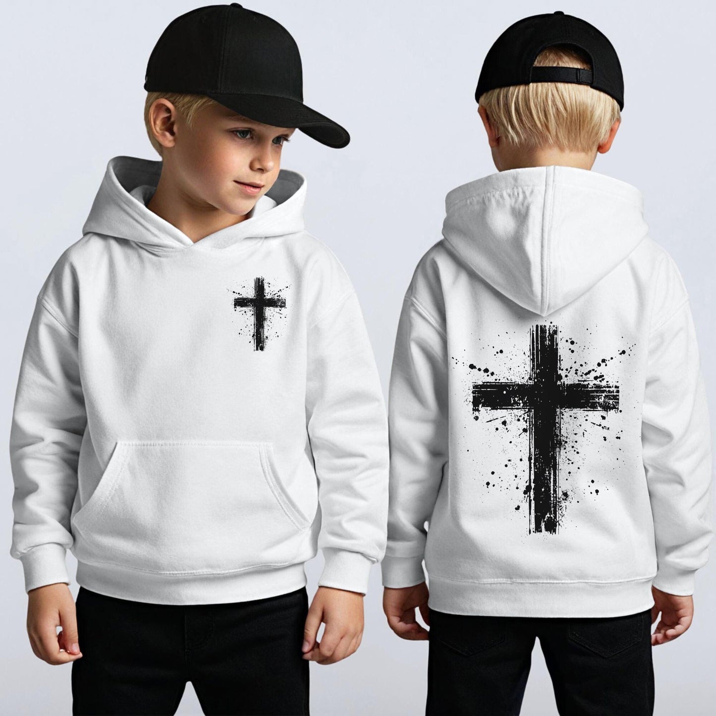 Christian Cross Youth Sweatshirt, Bible Verse Youth Crewneck, Christian Kids Sweatshirt