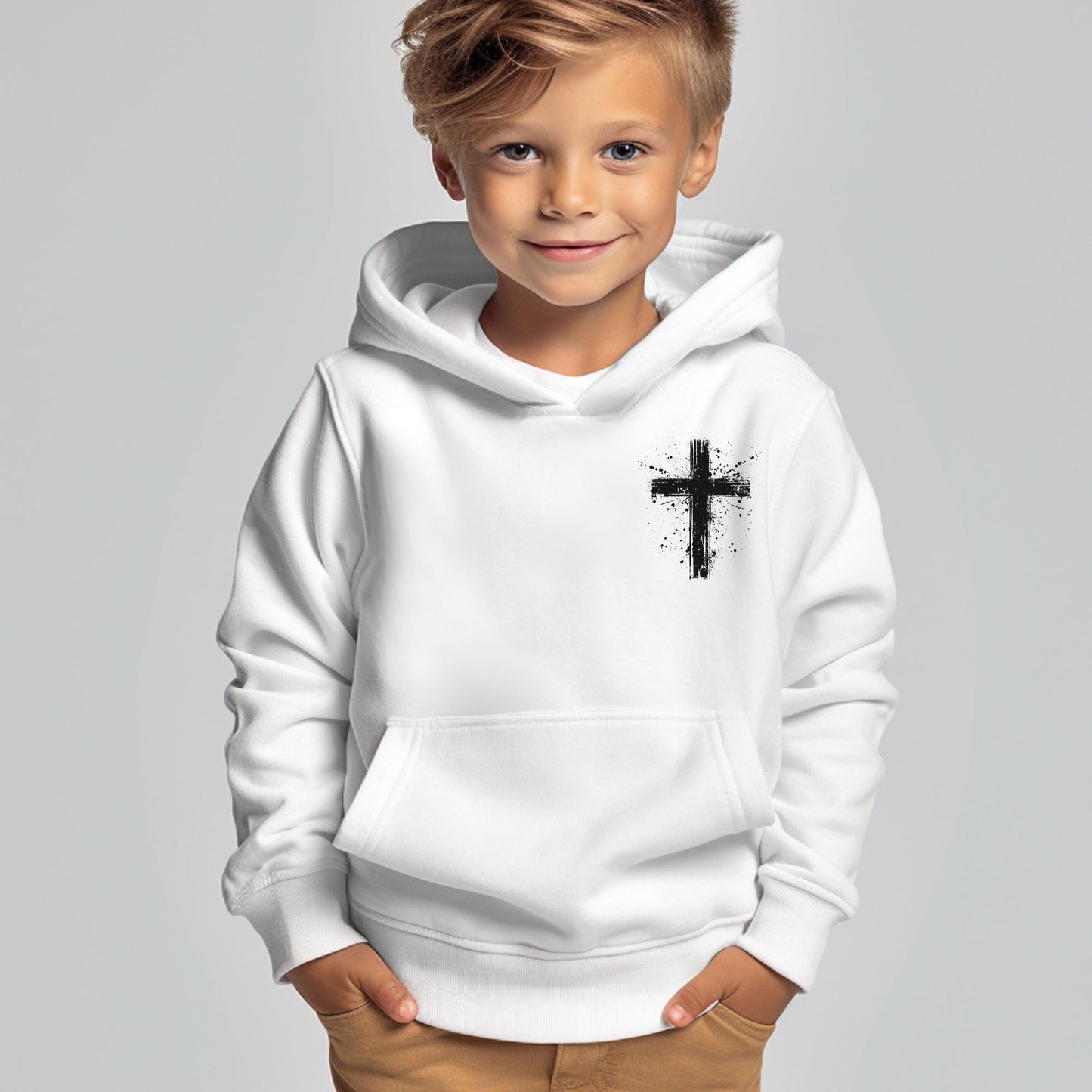 Christian Cross Youth Sweatshirt, Bible Verse Youth Crewneck, Christian Kids Sweatshirt