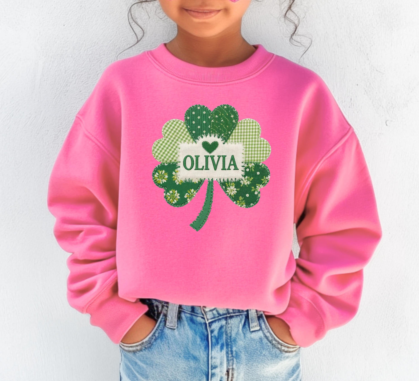 St Patrick's Day Youth Sweatshirt, Lucky Irish Kids Crewneck, Four Leaf Sweatshirt