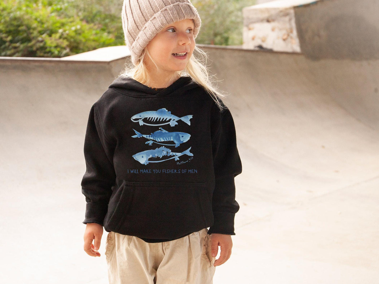 I Will Make You Fishers of Men Kids Sweatshirt, Christian Bible Verse Crewneck, Jesus Follower Sweater