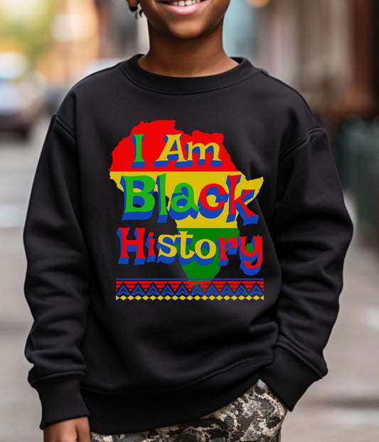 I Am Black History Youth Sweatshirt, Black History Month Kids Crewneck, African American Pride Sweater