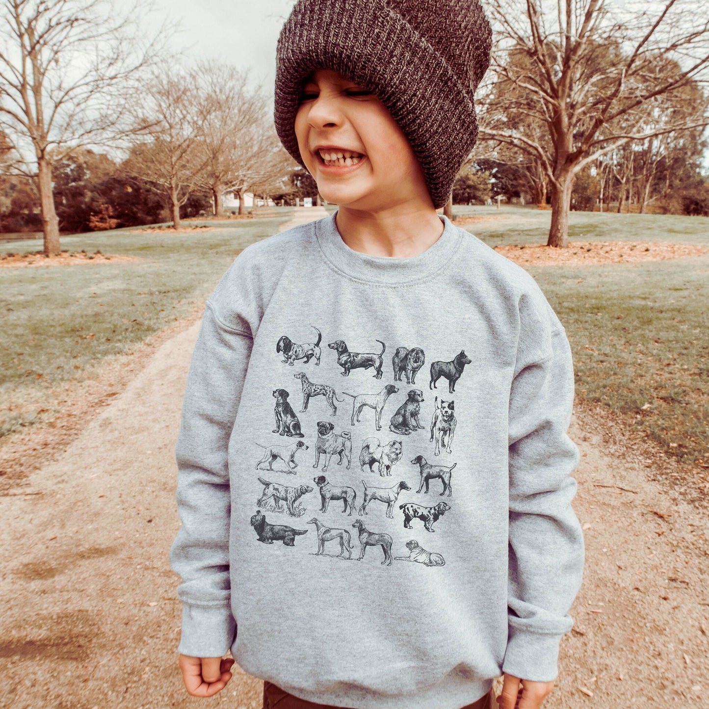 Dog Breed Youth Sweatshirt, Vintage Dog Crewneck, Dog Lover Sweatshirt