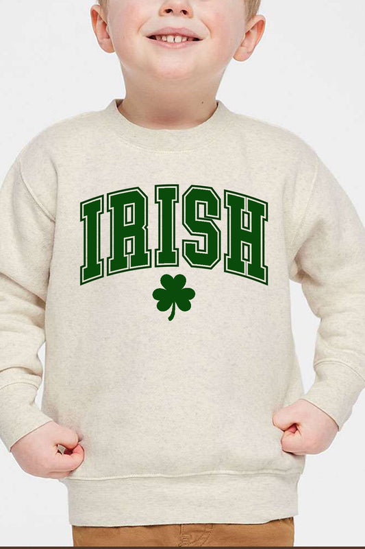 St. Patrick's Day Youth Sweatshirt, Irish Shamrock Sweater, Lucky Clover Crewneck