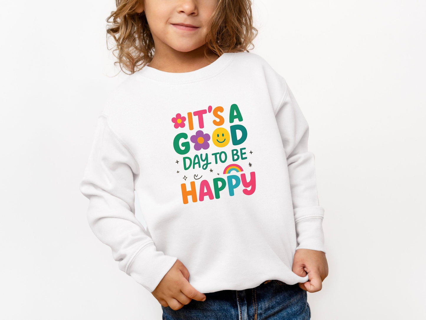 It's a Good Day To Be Happy Youth Sweatshirt, Inspirational Saying Kids Sweatshirt, Positive Kids Sweatshirt