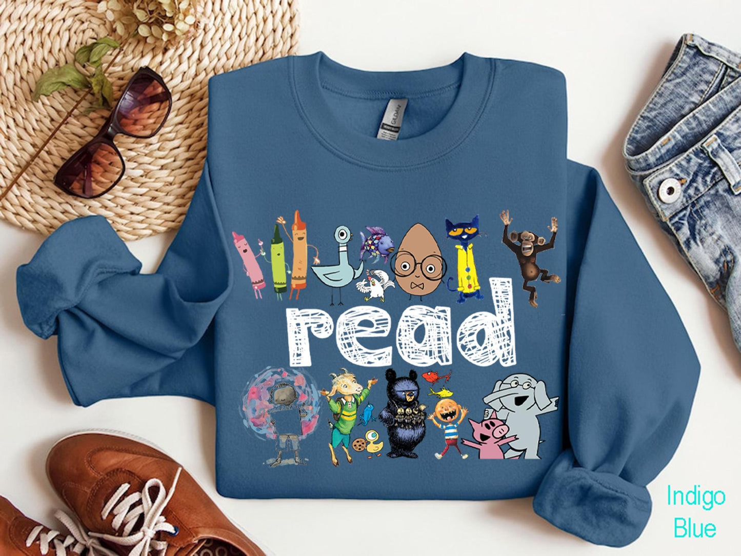 Read Children's Books Youth Sweatshirt, Back To School Crewneck, Reading Books Kids Sweater