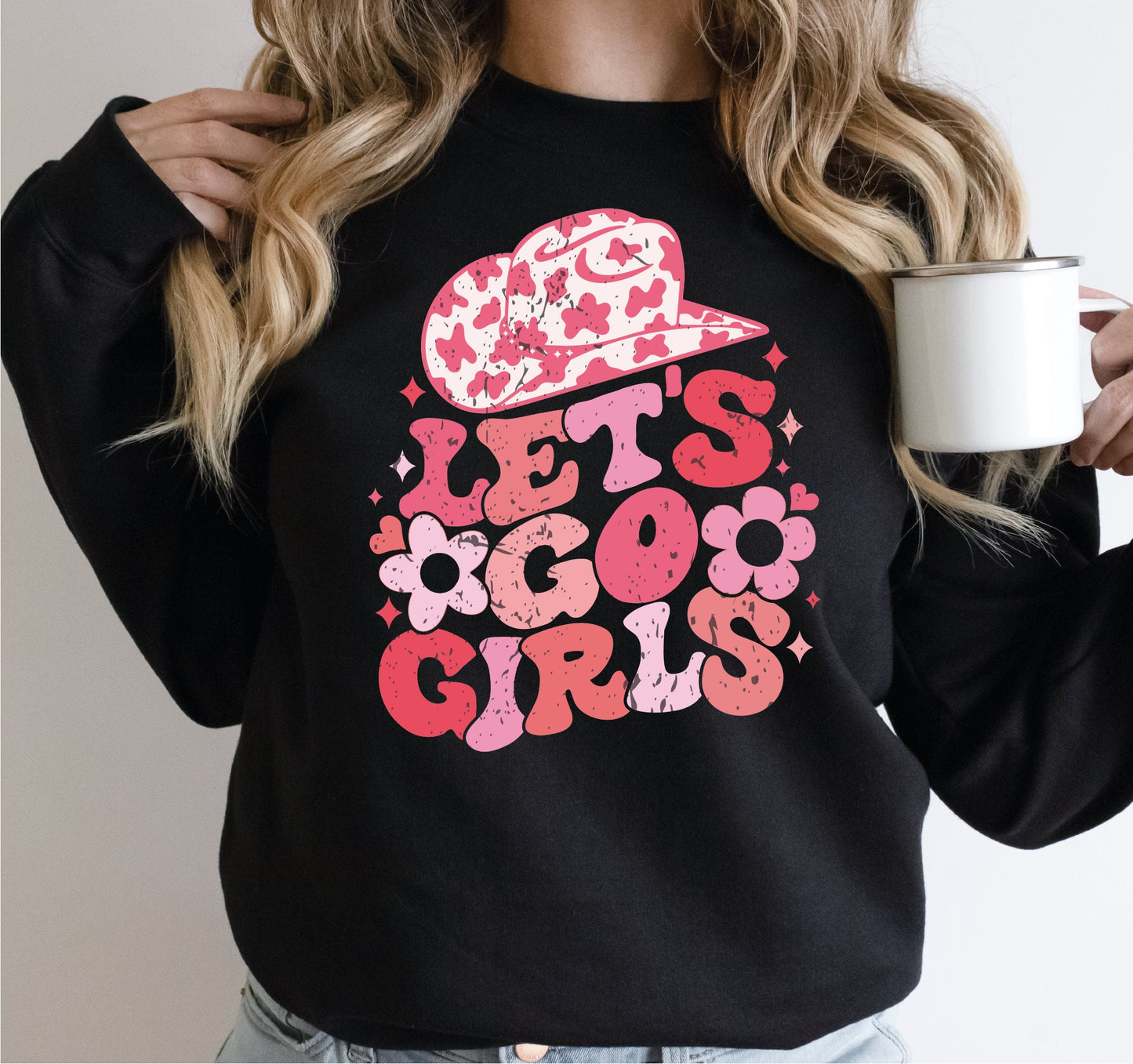Retro Lets Go Girls Kids Sweatshirt, Girls Bachelorette Party Sweatshirt, Girls Trip Youth Crewneck