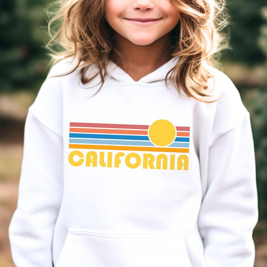 California Sunset Youth Sweatshirt, Retro California Crewneck, California Graphic Sweater