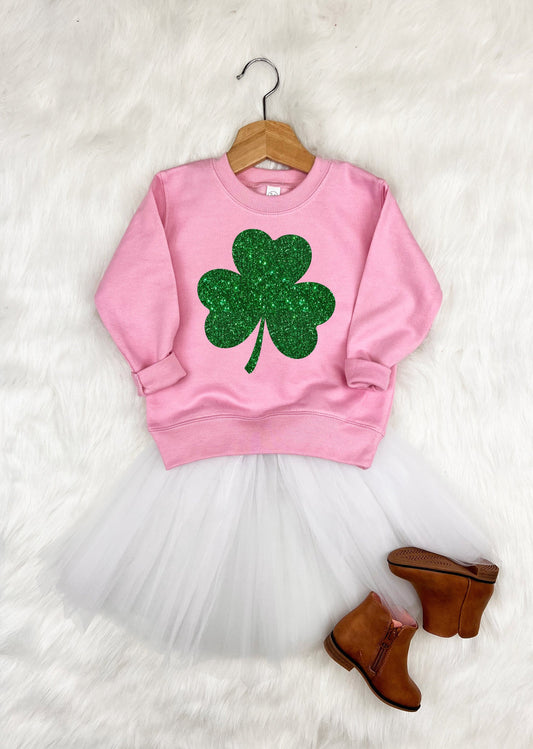 St Patricks Day Youth Sweatshirt Shirt, Lucky Shamrock Clover Crewneck, Feeling Lucky Sweater
