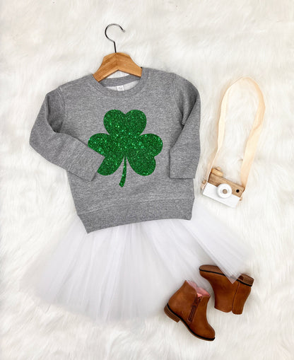 St Patricks Day Youth Sweatshirt Shirt, Lucky Shamrock Clover Crewneck, Feeling Lucky Sweater