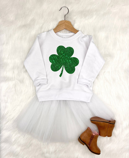 St Patricks Day Youth Sweatshirt Shirt, Lucky Shamrock Clover Crewneck, Feeling Lucky Sweater