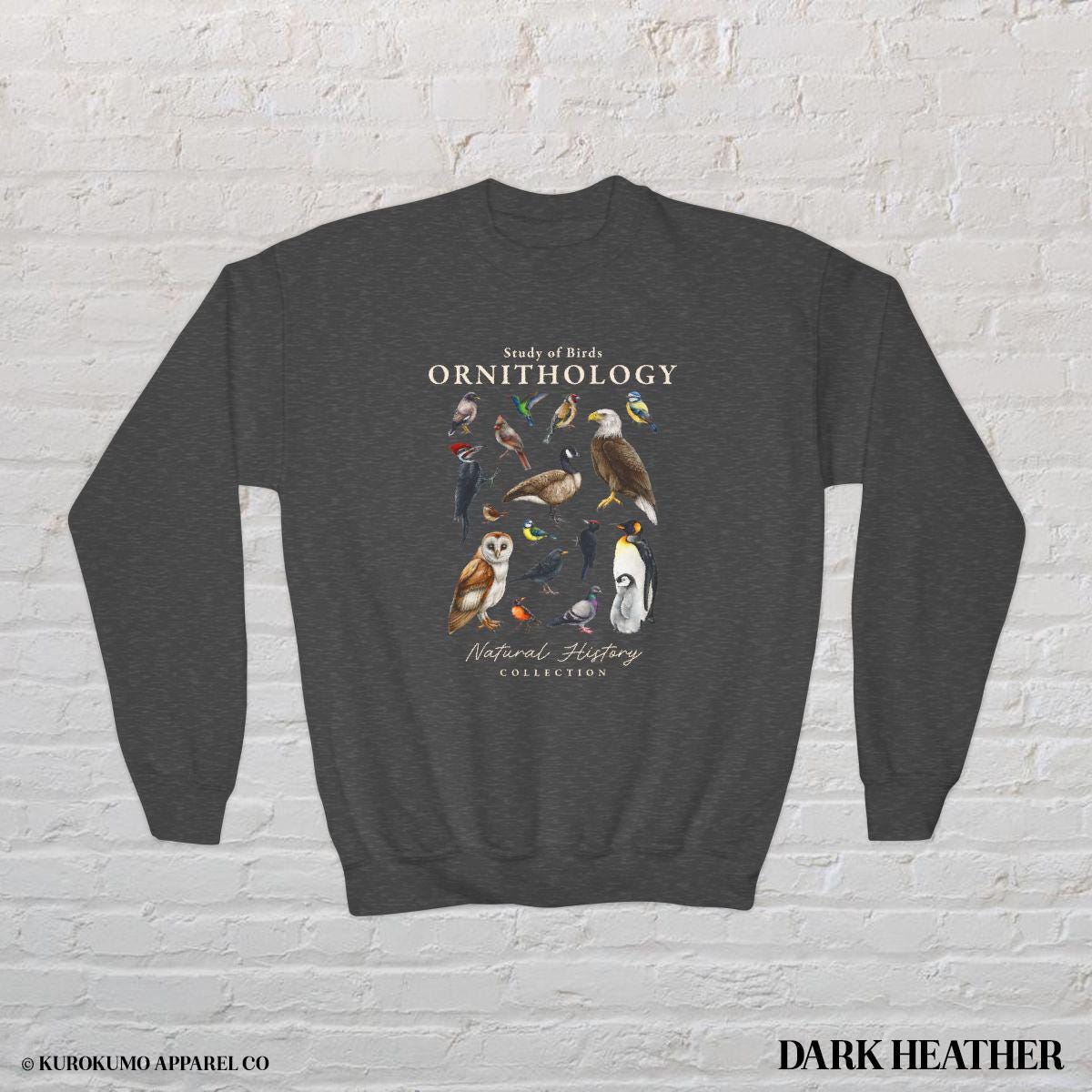 Vintage Ornithology Youth Sweatshirt, Avian WildlifeKids Crewneck, Bird Nerd Club Sweater